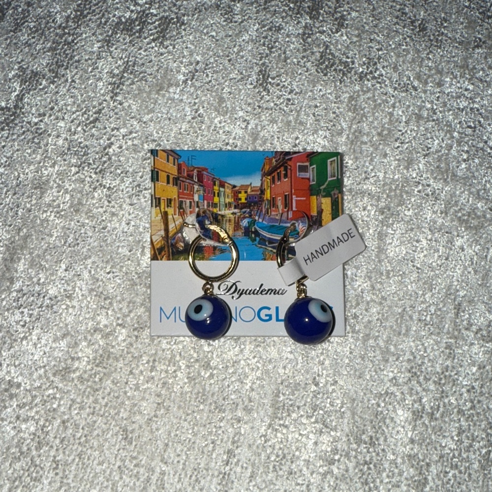 Dyudema Blue Evil Eye Earrings